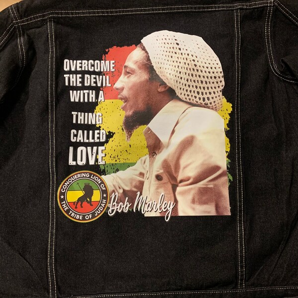 Bob Marley Classic Urban Denim Jean Jacket 1 Size Only XL Reggae Music Gregory Isaacs Dennis Brown Jacob Miller Black History Month