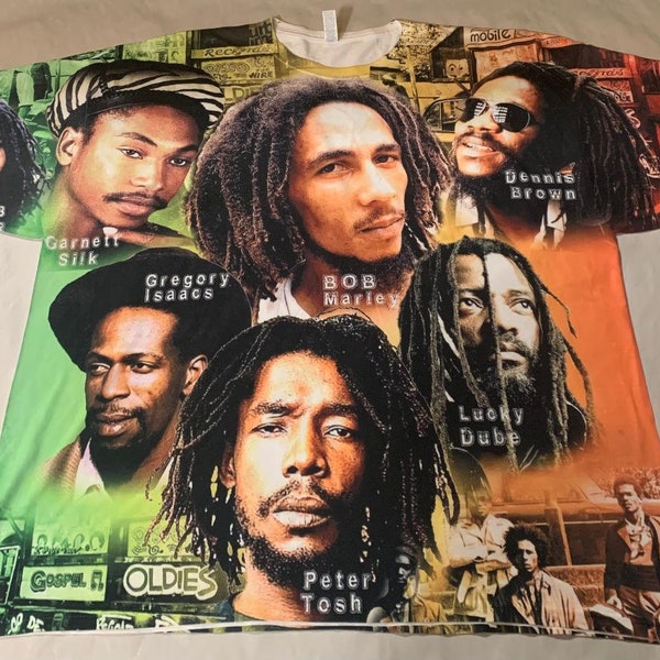 Bob Marley Dennis Brown Gregory Isaacs Jacob Miller Garnett Silk Peter Tosh Reggae Shirt Rasta Jamaica Dreadlocks Black History Month