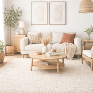 Alfombra neutra: lujosa, hecha a mano, estilo escandinavo