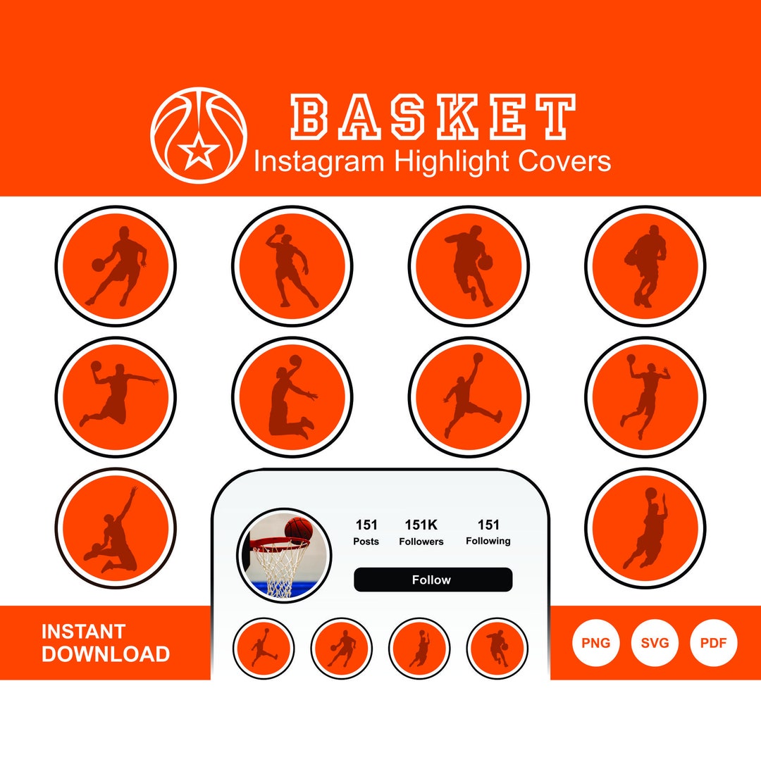 Basket Instagram Story Highlight Covers Basketball Etsy