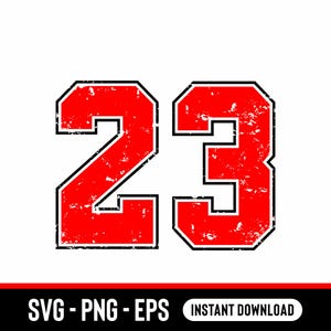 Number 23 grunge Svg, Printable, Instant Download