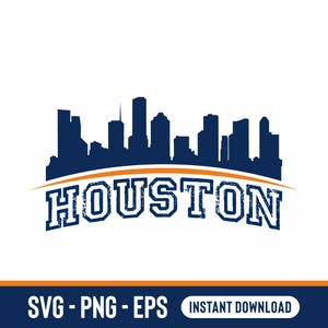 Houston Skyline SVG: Baseball Team Shirt Cut File (Digital Download)