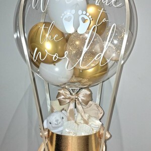 Welcome to the world baby - Personalised Balloon with Baby Items - Newborn Baby balloon / Baby shower Balloon Gifts