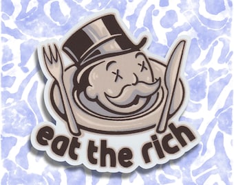 VINYL STICKER: eat the rich | politische, linke, alternative, antikapitalistische, Aufkleber | Aktivismus, Punk, Merch, Geschenke