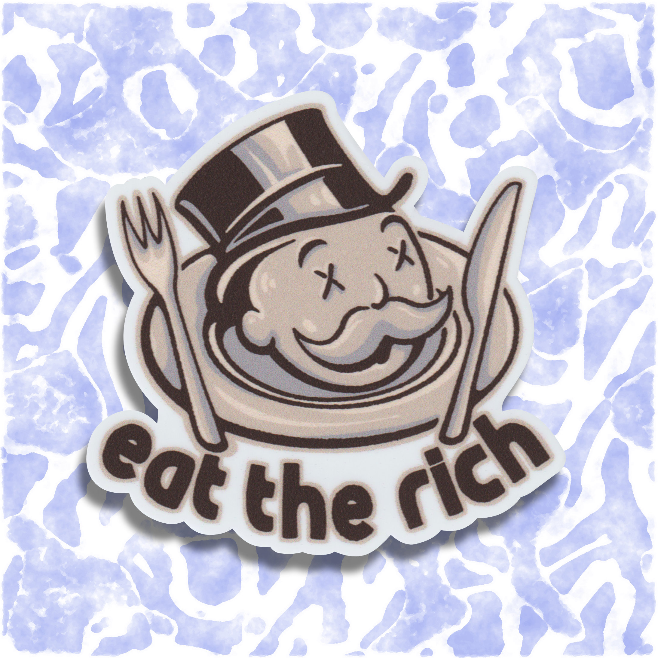 VINYL STICKER: eat the rich | political, left-wing, alternative, anti-capitalism, die-cut label | activism, antifa, punk, merch, gift