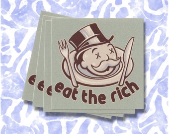STICKER: eat the rich (10x/30x/60x) | politische, linke, alternative, antikapitalistische, Aufkleber | Aktivismus, Punk, Merch, Geschenke