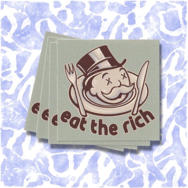 STICKER: eat the rich (10x/30x/60x) | politische, linke, alternative, antikapitalistische, Aufkleber | Aktivismus, Punk, Merch, Geschenke