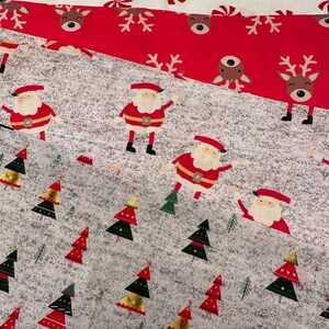 Christmas fabric , fat quarter fabric , cotton fabric , Santa fabric 4 pieces