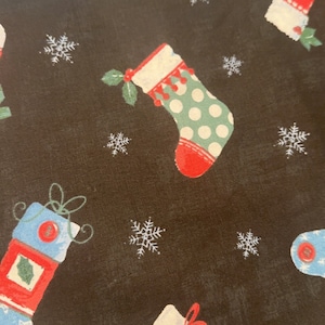 Christmas fabric , vintage Christmas fabric , winter fabric , holiday fabric