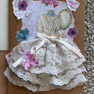 hand made greeting card, Victorian greeting card. vintage Victorian card