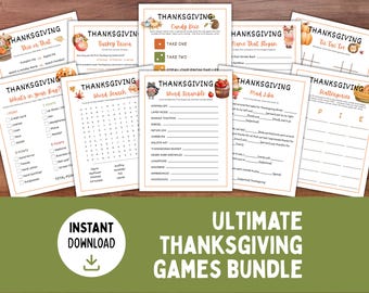 Thanksgiving Printable Party Games Bundle, Friendsgiving Games (PDF)