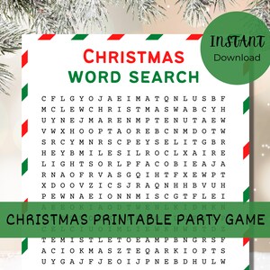 Christmas Printable Word Search Game, Family Christmas Game PDF, Printable Christmas Game, Christmas Activity, Kids Word Search Game