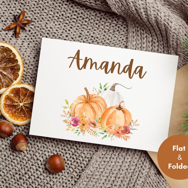 Digital place cards for thanksgiving etsy