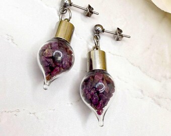 Genuine Ruby Drop Stud Earrings – Romantic 40th Wedding Anniversary Jewellery Gift for Her