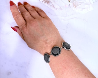 Iron Anniversary Bracelet: Handmade Stainless Steel Chain  Gift