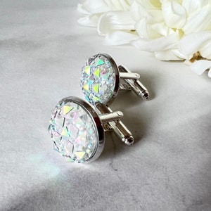 Crystal 15th Wedding Anniversary Cufflinks Handmade image 2