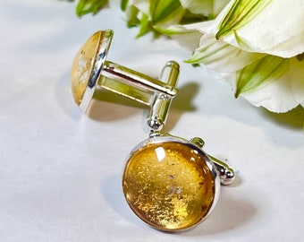 Gold 50th Wedding Anniversary Cufflinks Handmade