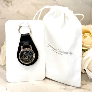 LACE KEY FOB 13th Wedding Anniversary Leather Keyring, Handmade, Eco Friendly Packaging