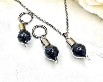 Sapphire Pendant & Earrings Set – Stainless Steel 45th Anniversary Gift