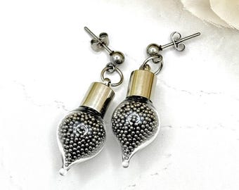 Elegant Stainless Steel Stud Drop Earrings for Her • 11th Anniversary Gift for Wife