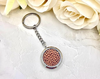 Copper 7th Anniversary Keyring • Double-Sided Keepsake Gift for Husband or Wife