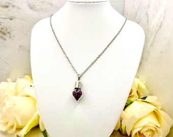 Ruby Gemstone Pendant Necklace Gift for Her – Genuine 40th Anniversary Jewellery for Wife