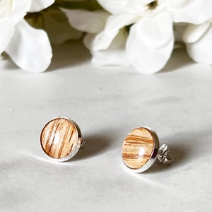 Wood 5th Wedding Anniversary Earrings Handmade