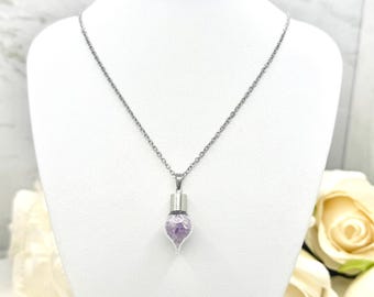 Amethyst Pendant – Genuine Natural Gemstone Necklace - 33rd Anniversary Gift