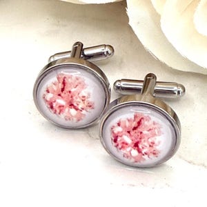 Coral 35th Wedding Anniversary Cufflinks Handmade