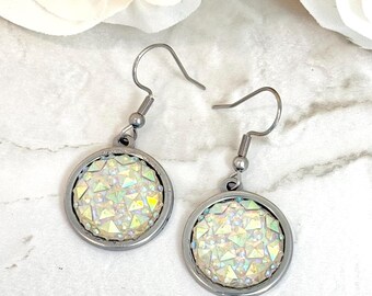 Crystal 15th Anniversary Drop Earrings, Stainless Steel Jewelry Gift Set