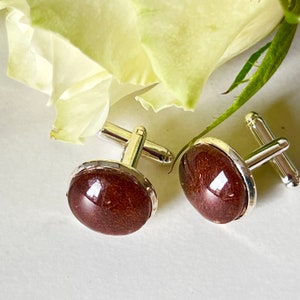 Leather 3rd Wedding Anniversary Cufflinks Handmade