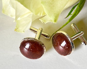 Leather 3rd Wedding Anniversary Cufflinks Handmade