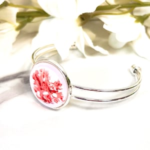 Coral Bangle Armband zum 35-jährigen Hochzeitsjubiläum, handgefertigtes Schmuckgeschenk, versilbert, umweltfreundliche Verpackung