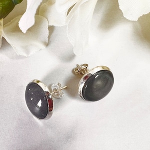 TIN STUD EARRINGS 10th Wedding Anniversary, Handmade, Silver Plated