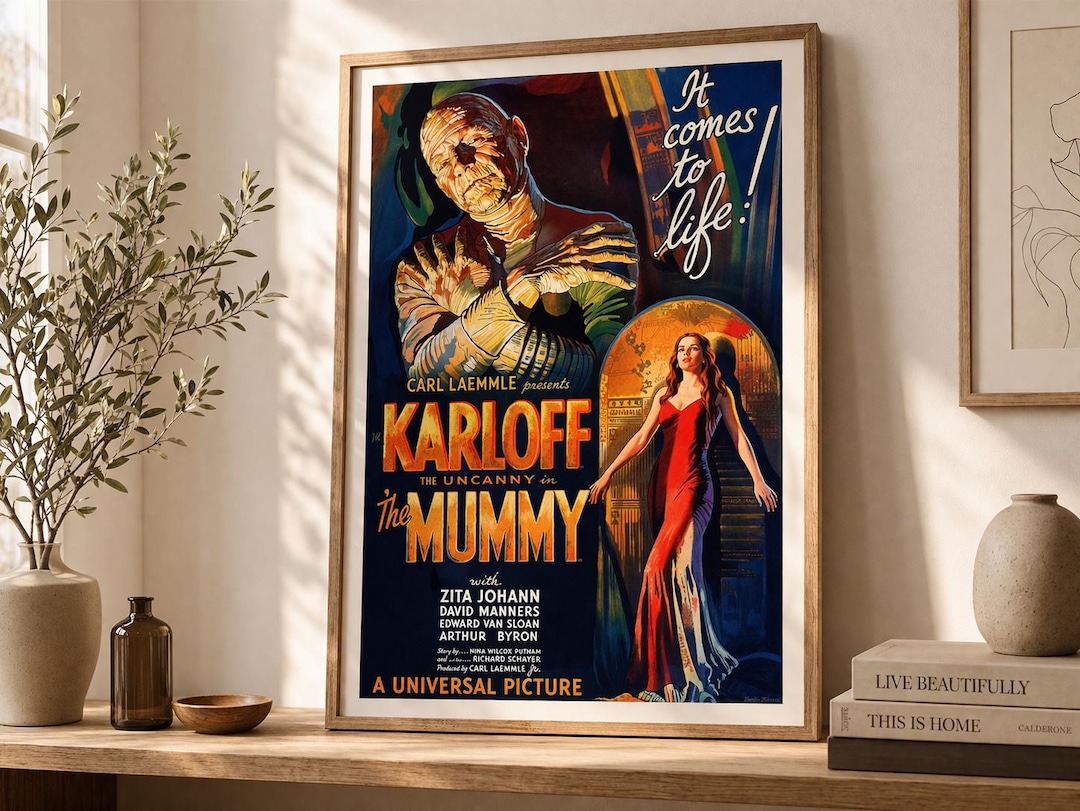 The Mummy 1932 Poster | Boris Karloff Vintage Horror Print | Gothic ...