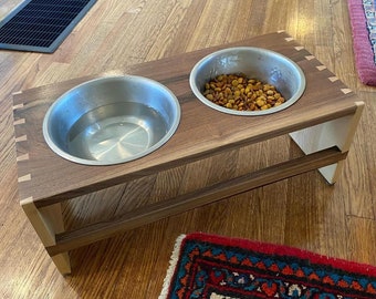Custom Handmade Dovetailed Dog Bowl Stand