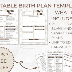 Editable Birth Plan Template Simple Printable Birthing Plan - Etsy