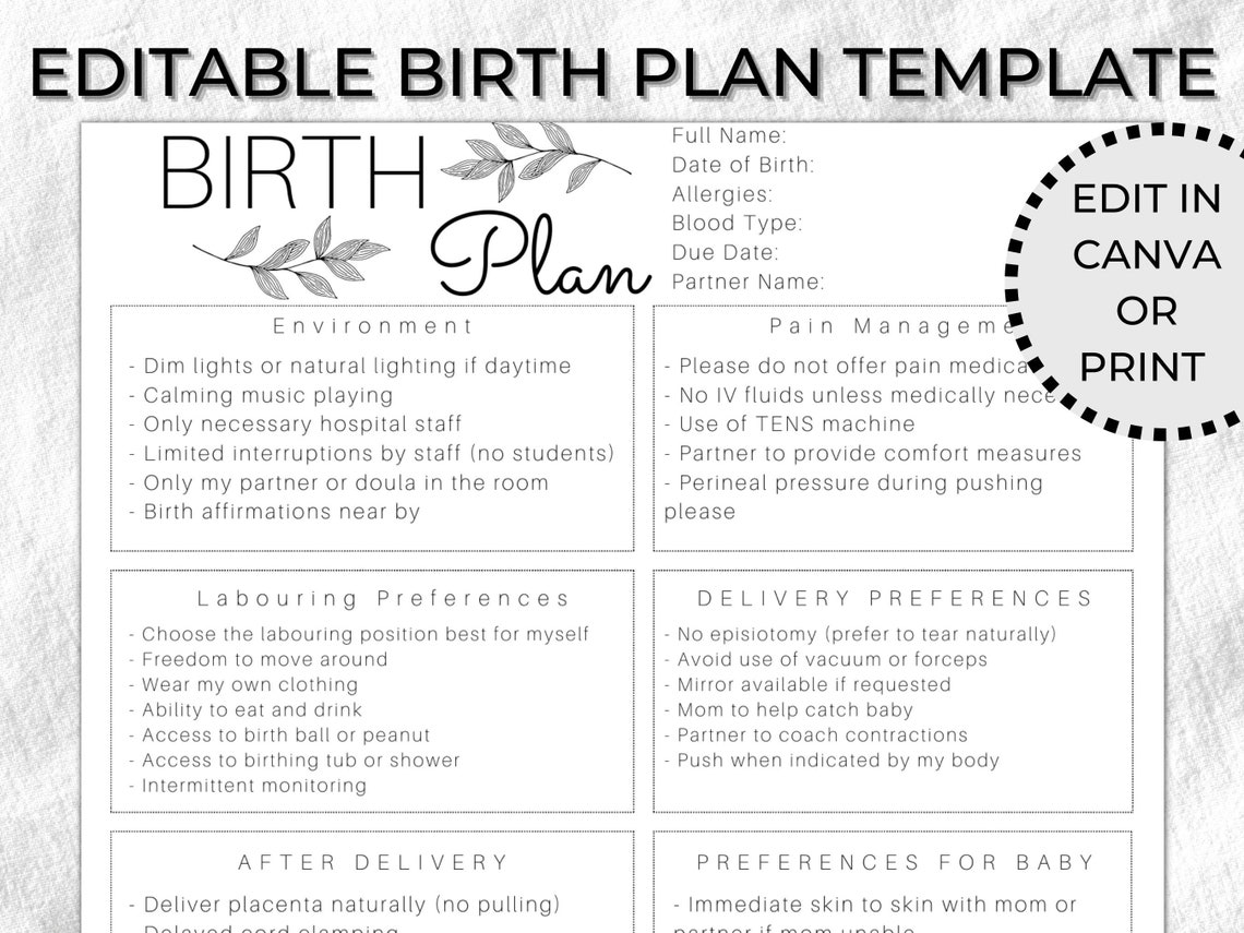 editable-birth-plan-template-simple-printable-birthing-plan-etsy-canada