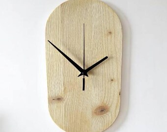 Horloge murale en bois minimaliste faite main : décoration d'intérieur bohème moderne