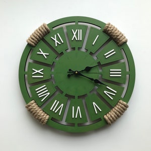 Modern Wall Clock, Retro Clock, Wooden Clock, Large Clock, Wooden Wall Clock, Wood Wall Clock, Oak Wood Wall Clock
