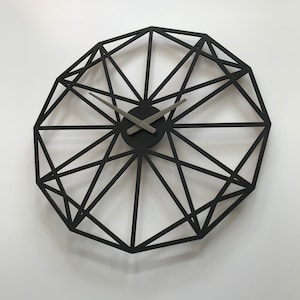 Geometric Oak Wall Clock: Modern Minimalist Design