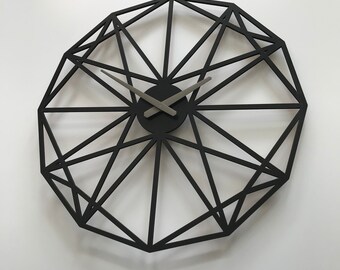 Geometric Oak Wall Clock: Modern Minimalist Design