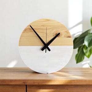 Handmade Minimalist Wood Wall Clock: Boho Home Decor