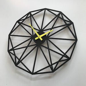Geometric Oak Wall Clock: Modern Minimalist Design