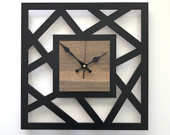 Handmade Minimalist Wooden Wall Clock | Natural Wood Silent | Housewarming Gift