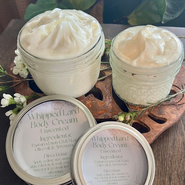 Unscented Whipped Lard Body Cream
