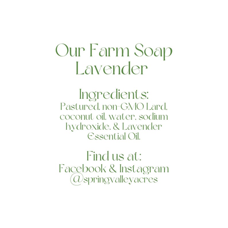 Lavender Lard Soap Bar Etsy