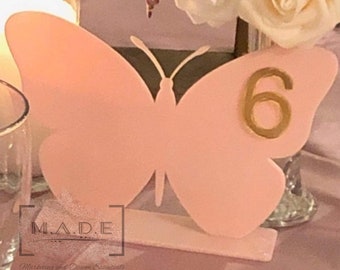 DIGITAL FILE Table Sign, Acrylic Butterfly Table Number, Svg File, Glowforge File