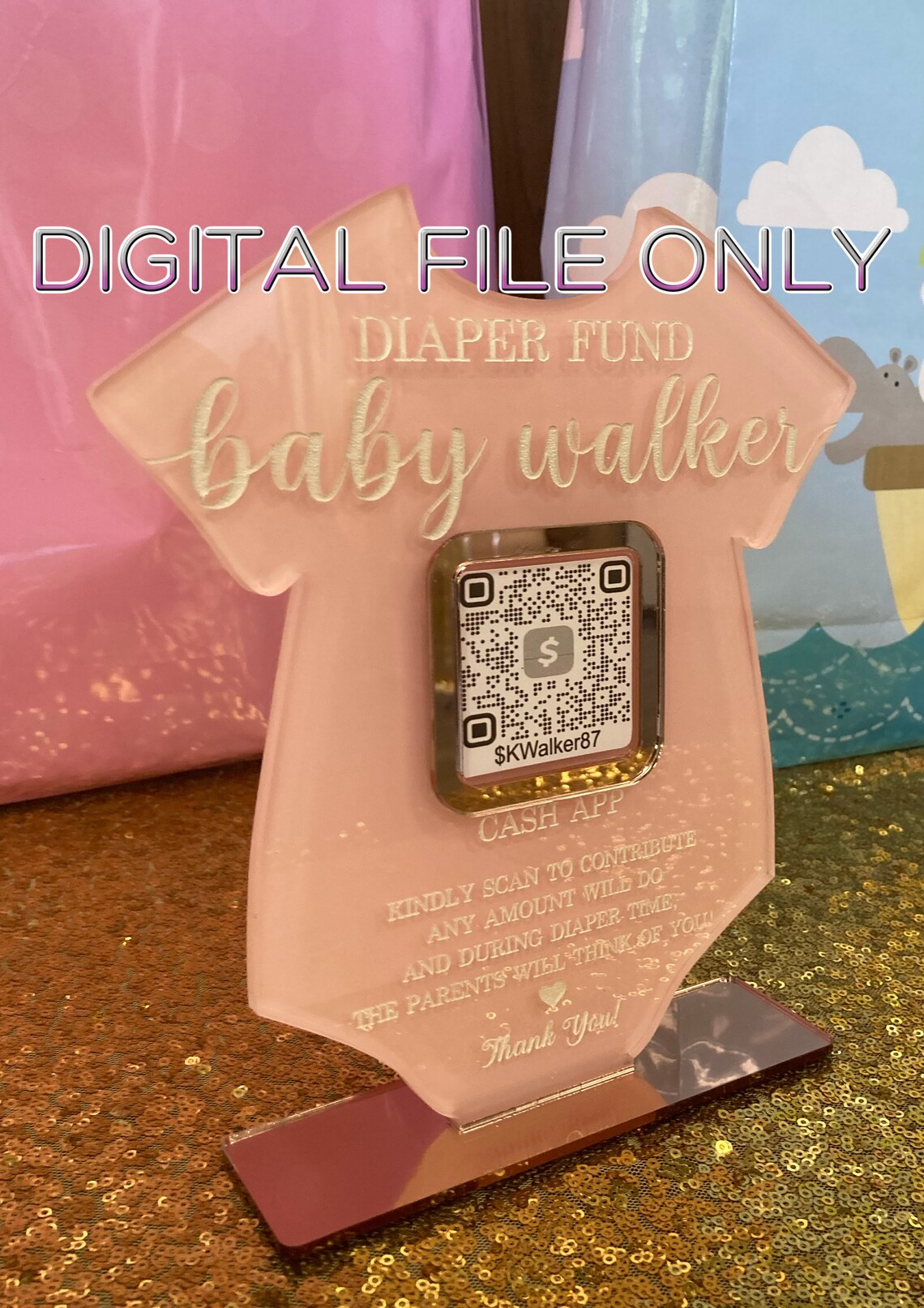 DIGITAL FILE QR Diaper Fund Sign Baby Shower File Svg File Etsy