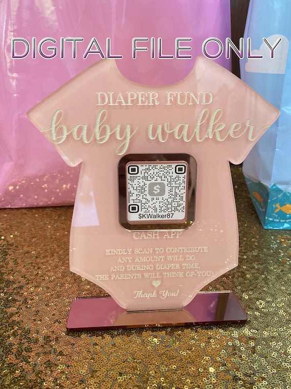 DIGITAL FILE QR Diaper Fund Sign Baby Shower File Svg File Etsy